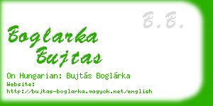 boglarka bujtas business card